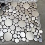 PVD Sliver Color Hairline Finish Big Small Round Splicing Decorative Stainelss