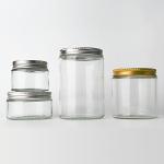 Empty Clear Glass Round Straight Side 4oz 8oz 12oz 20oz Glass Jar Food Container