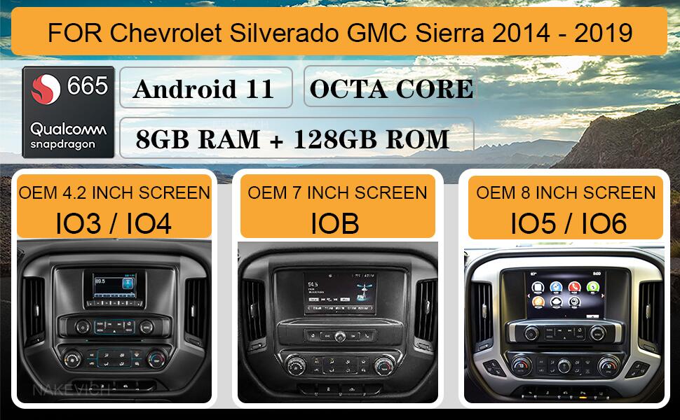 14.4 inch Touch Screen Car radio For 2013-2019 Cheveroler silverado 2014-2020 GMC SIERRA GPS Multimedia Player Carplay
