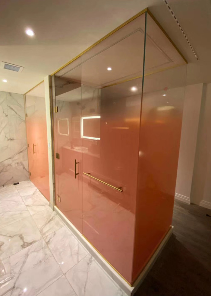 8mm Gradient Tempered Art Glass UV Printing Laminated For Shower Room