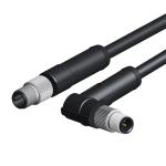 Male Straight 90 Degree M5 Cable Connector 3 Pin Molded Cable