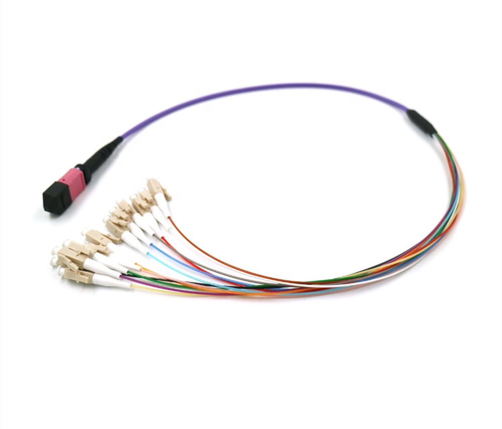 OM4 12F MPO/Male To LC Multimode Patch Cord 0.9mm Breakout Cable
