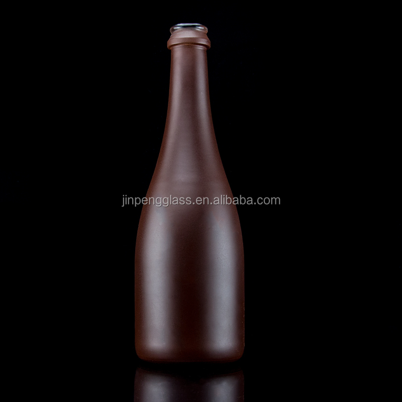 750ml Colorful Glass Liquor Bottle With Gold Collar Material and end Design for Vodka