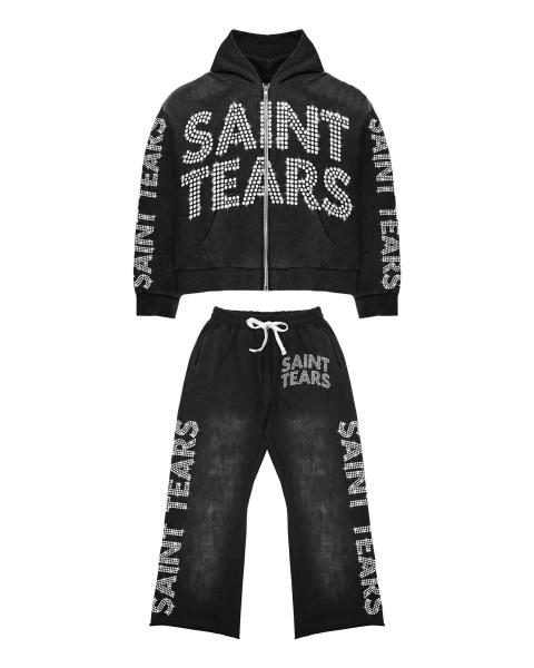 Customized Labels Unisex Men's Hoodies Set for Adults Training in Acid Washed 2