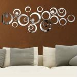 Home Decorations.Gifts Circular Acrylic Three-dimensional Mirror Wall Stickers
