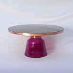 Modern Nordic Style Glass Base round table yellow Bell Side Table