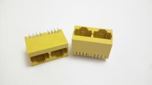 Wholesale Yellow 2 Port RJ45 Female Jack 180 Degree 8 Pin Without Transformer LED from china suppliers