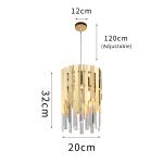 Small Round Gold k9 Crystal Modern Led Chandelier for Living Room Hallyway