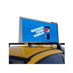 Wholesale IP65 LED Taxi Roof Display 5500nits Brightness P4 Taxi Top LED Panel Double Sided Display from china suppliers