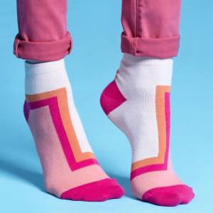 Wholesale Cotton custom logo, design ladies Pink Ankle Socks from china suppliers