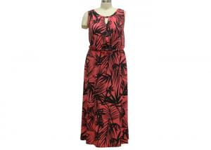 Wholesale Full Length Short  Sleeve Chiffon Maxi Dress , A Line Summer Casual Dresses Leaf Printed from china suppliers