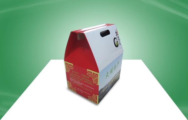 Custom Corrugated Paper Box Packaging Carton Box with Lift Handle for Food /