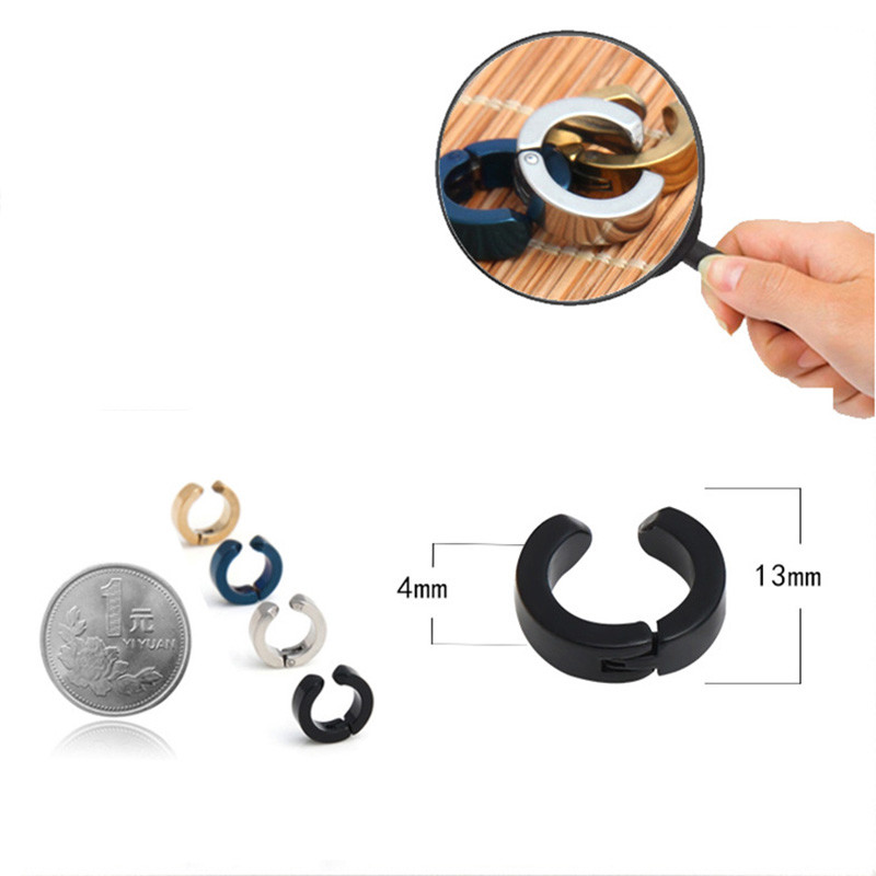 Ear Clip Non Piercing Earrings Fake Earrings for Men Circle Round Earring Fashion Jewelry Punk Rock Style