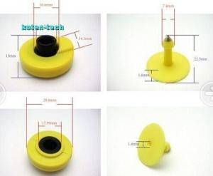 China ISO 11784 Standard RFID Access Control UHF RFID TPU Material Ear Tag Yellow on sale