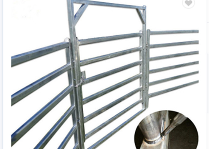 Oval Rail Hot Dip Galvanized Sheep Yard Panels 40*80mm 1.3m Tall Goat Panel 6 Bar Cattle Yard