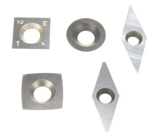 China 5Pcs Wood Turning Carbide Cutter Inserts Including Round / Square / Diamond Shape For DIY Lathe on sale