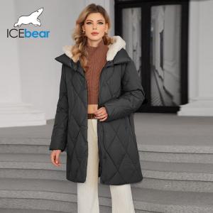 Wholesale Thickened Mid Length Down/Cotton Jacket With Detachable Mink Fur Hat Showcasing Winter Elegance from china suppliers