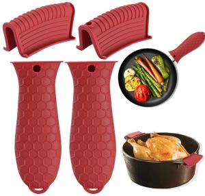 Wholesale Silicone Hot Handle Holder Heat Resistant Cast Iron Skillets Handles Grip Covers For Pan Pot from china suppliers