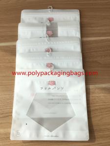 China Reclosable Zip lock Poly Bags With Hangers Hook / Plastic Custom Printed Bags on sale