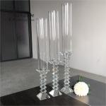 set of 3 crystal candle holder chimney