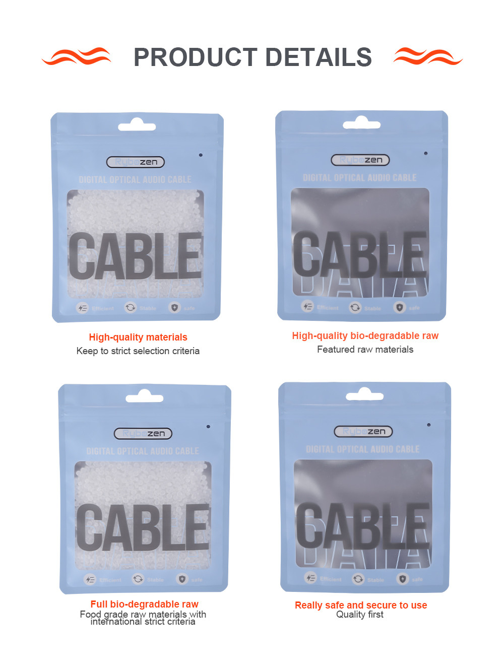 7.87x6.30 inch Paper Plastic Composite Bag Electronic Product Three Side Sealing Bag