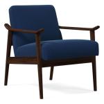 Nordic Solid Wood Fabric Upholstered Living Room Sofa Chair with Contemporary