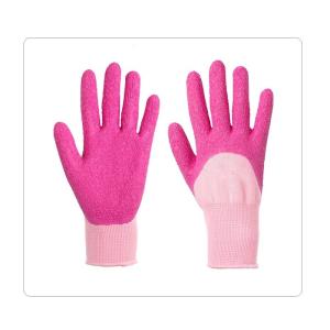 Wholesale Kids Outdoor Use Pink Polyester Hand Work Latex Palm Coated Gloves from china suppliers