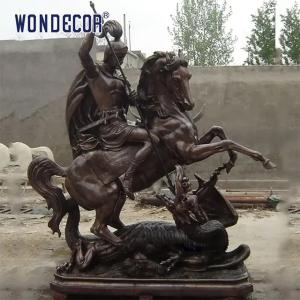 Wholesale Custom Casting Bronze Statue St George Slew Dragon Sculpture For Garden Decoration from china suppliers