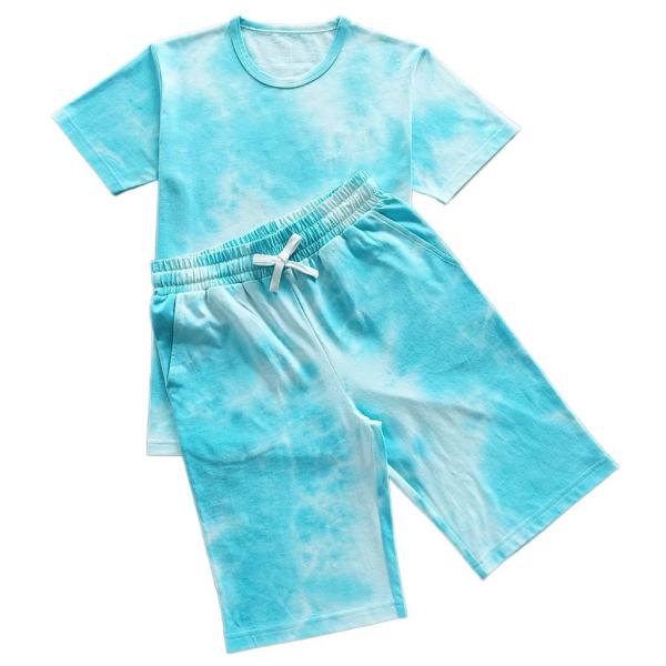 Little Boys' Summer Clothing Sets in 100% Cotton with Custom Logo and Tie Dye