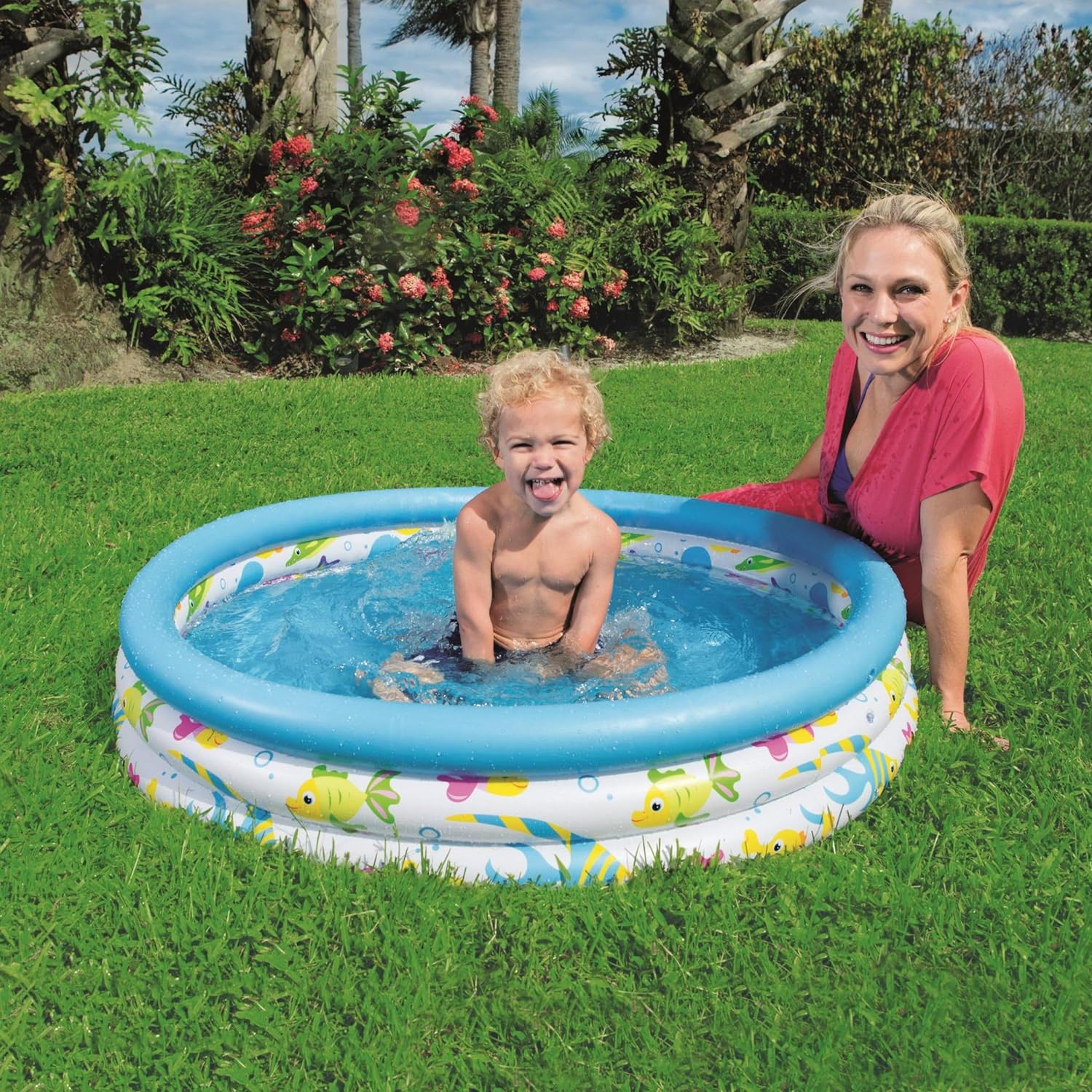 Unisex Kiddie Swimming Pool Ocean Inflatable Paddling Pool Easy Set Up Multiple Designs