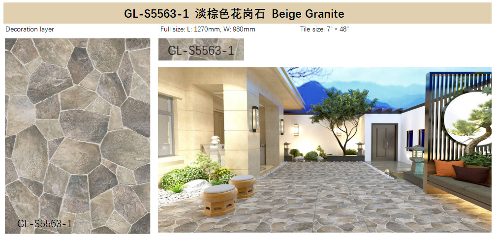7''X48'' Granite Vinyl Flooring High Flexibility Abrasive Unilin Click Beige Granite GKBM GL-S5563-1