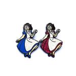 Zinc Alloy Metal Hard Enamel Lapel Pins Cinderella Shape Glitter And Pearl Color