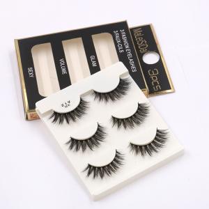 Wholesale Makeup Suppliers Hot Sale high quality Self-adhesive Artificial Eyelashes three pairs in a box from china suppliers
