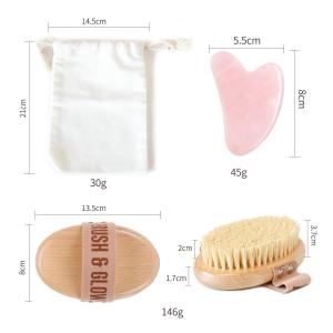 Wholesale Exfoliating Body Bath Dry Brush Kit Wooden Scrub Bath Spa Massage from china suppliers