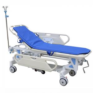Wholesale Galvanized Steel Patient Transfer Trolley With Manual Crank 630 - 930mm Height Adjustment from china suppliers