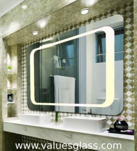China 4mm Polished Silver Mirror LED Bathroom Mirrors With Touch Scree Switch on sale