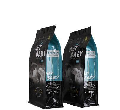 Custom printed Matte Black aluminum foil food stand up packaging bags with