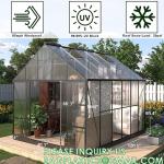 Portable Plant GreenHouse Zippered Door Windows, Galvanized Steel Hoops, Glass