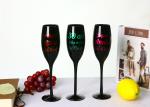 Household Lead Free Solid Black Champagne Glasses , 62mm Crystal Tulip Champagne