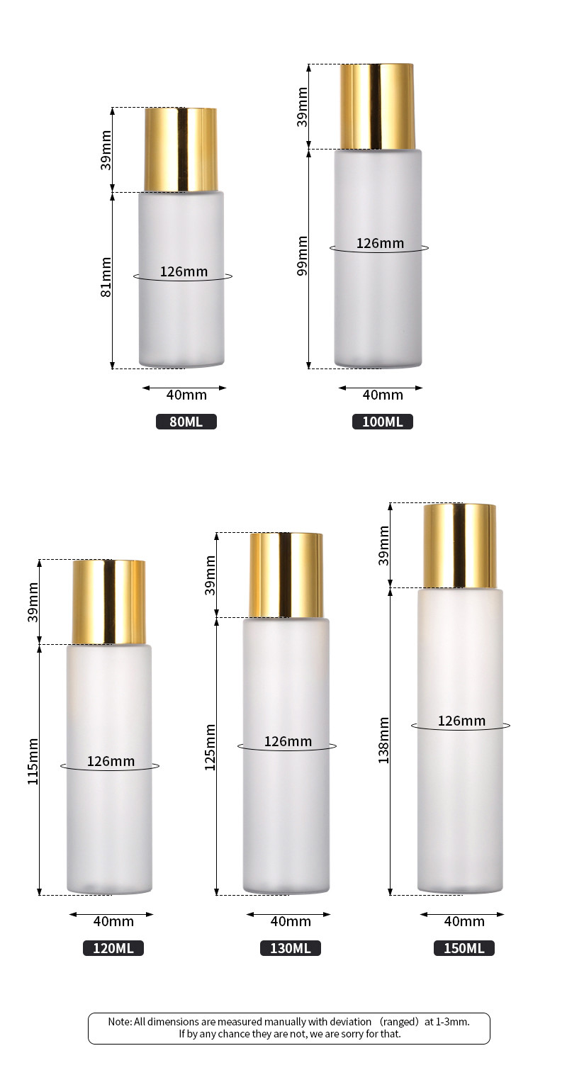 Gold Lid Plastic Cosmetic Containers 120ML 150ML Empty Lotion Toner Bottle