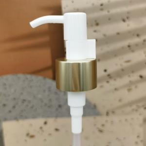 Wholesale 24/410 Long Nozzle Plastic Cosmetic Lotion Pump Gold Aluminum Closure Metal Shell With Clip from china suppliers
