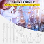 Laboratory Glassware 24/40 Chemistry Glassware 32PCS Chemistry Lab Glassware Kit