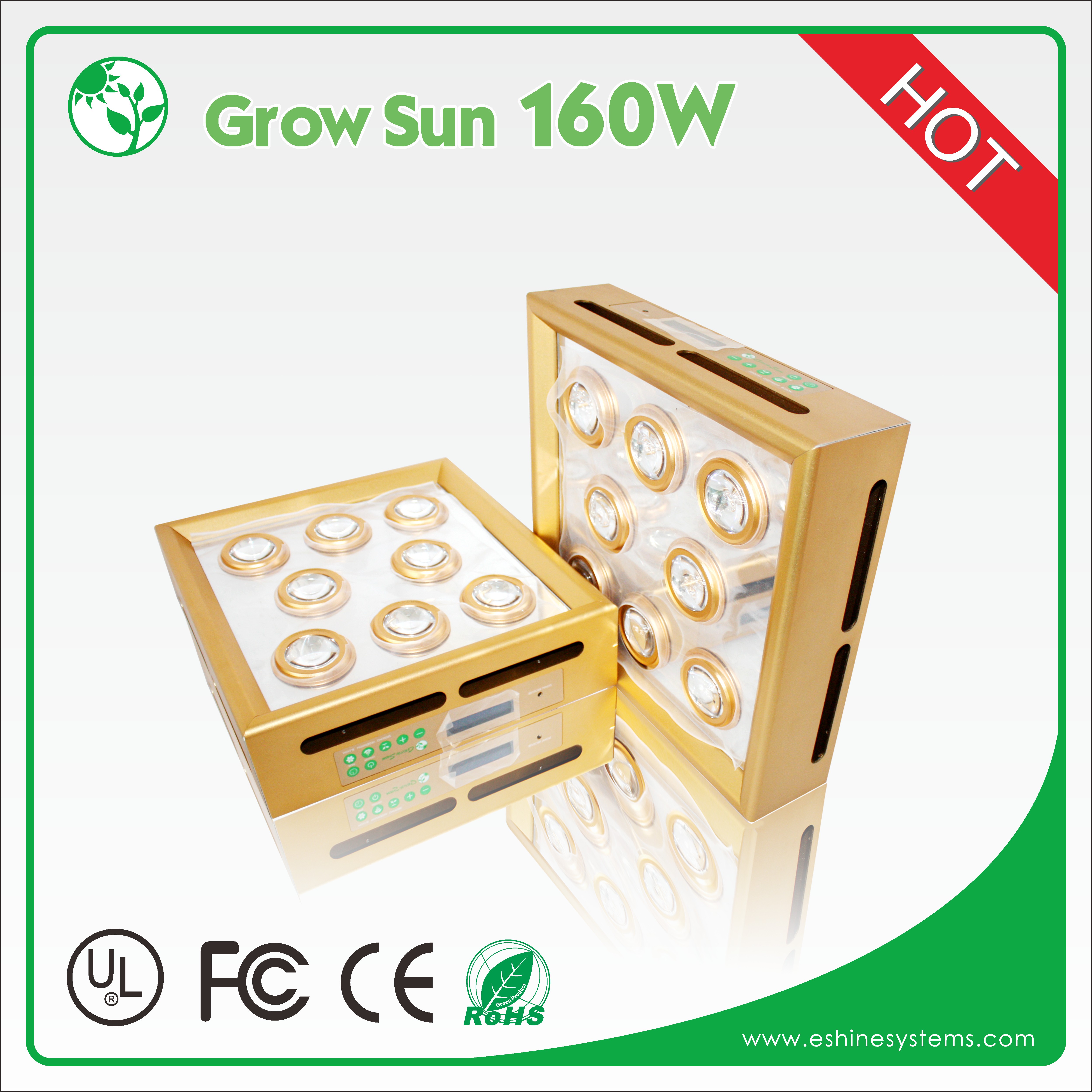 Best selling E.shine 160W led grow light 12 bands full spectrum led garden hydroponics