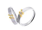 Non mainstream Diamond Stitching 18K Matching Promise Rings
