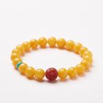 Natural Amber Beads Healing Crystal Elastic Round Gemstone Beads Stretch