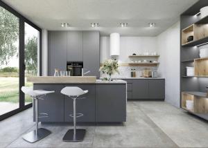 Wholesale 79in Dark Grey Modern Kitchen Cabinets Island With Cabinets And Seating Tall Cabinet from china suppliers