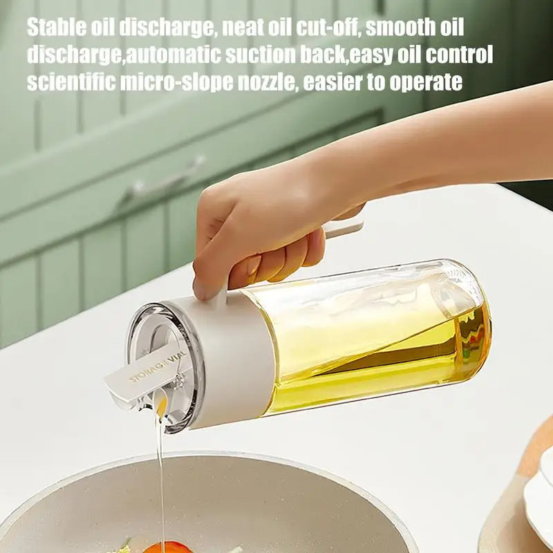 Gravity Automatically Open Close Oil Dispenser Bottle Leakproof 550ml With Pourer