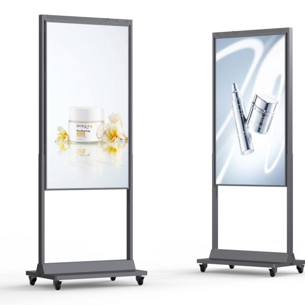 High Brightness 43 Inch Double Side Floor Standing Window LCD Advertising