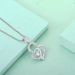 YASVITTI I Love You Heart Pendant Necklace Multi Colored Heart Cubic Zirconia