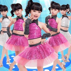 Wholesale girls sequins veil suit jazz dance performance costume JQ-320 from china suppliers